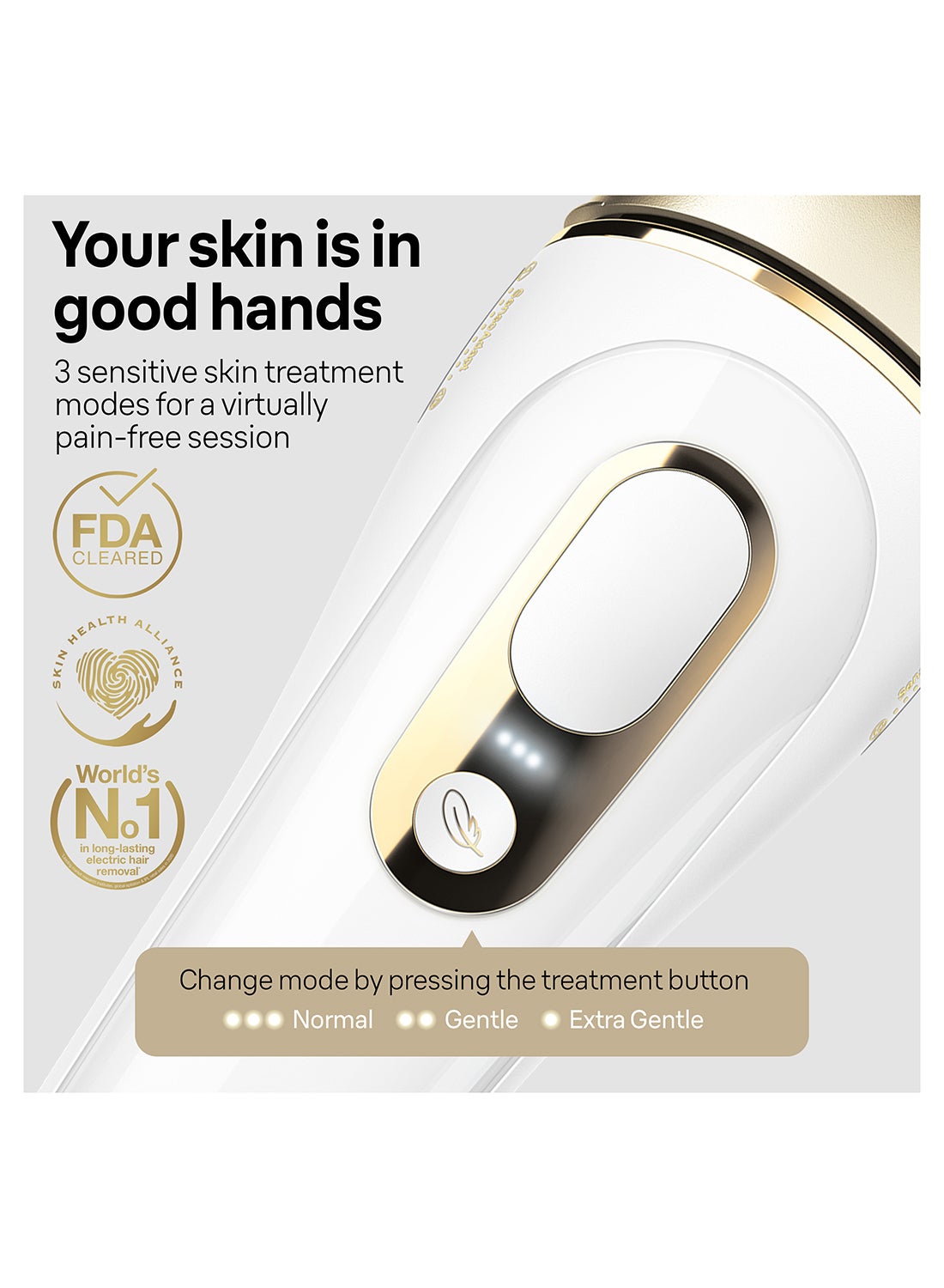Silk·expert Pro 5, At-Home Laser, IPL Hair Removal Device, Permanent Visible Hair Removal, Gift for Women, PL5257 White/Gold - image 3