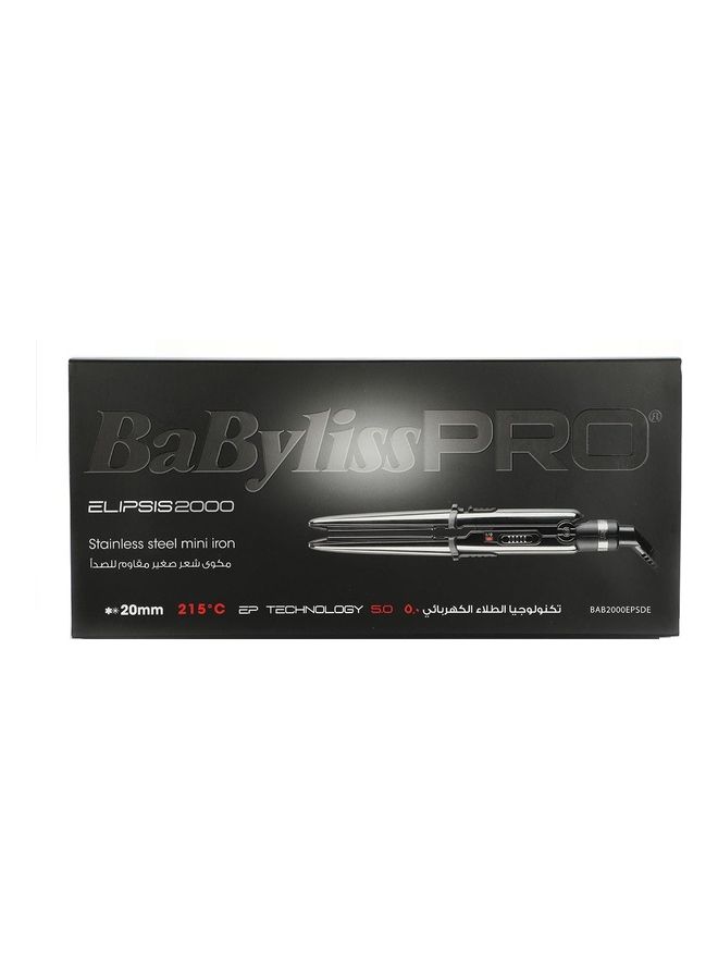 BaBylissPRO ELIPSIS2000 Mini Hair Straightener with Stainless Steel Plates | Compact Travel Flat Iron for Fast Styling | Smooth Glide & Dual Voltage | Frizz Control & Sleek Results- BAB2000EPSDE