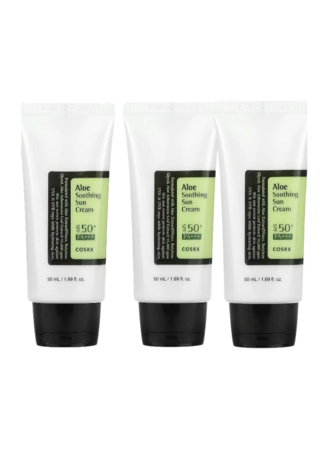 (Pack Of 3) Aloe Soothing Sun Cream, Pa+++, Spf 50+, 3X50 Ml Multicolour 50ml