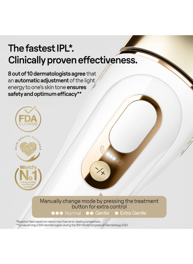IPL Silk-expert PL5147, hair removal system for use on body and face, 400,000 flashes with 3 extras : Precision head, Venus razor and premium bag Gold/White - image 3