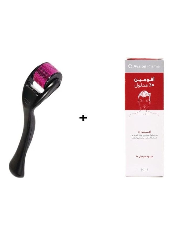 Avogain 5% Minoxidil With Face Wrinkles And Hair Loss Treatment Roller Clear 50ml