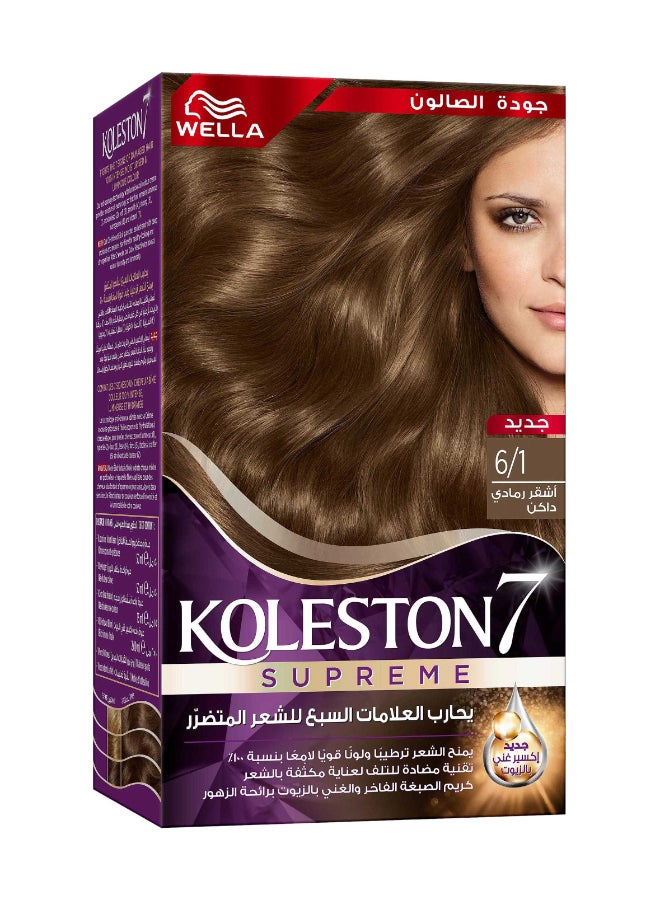 Koleston Supreme Hair Color 6/1 Dark Ash Blonde - image 3