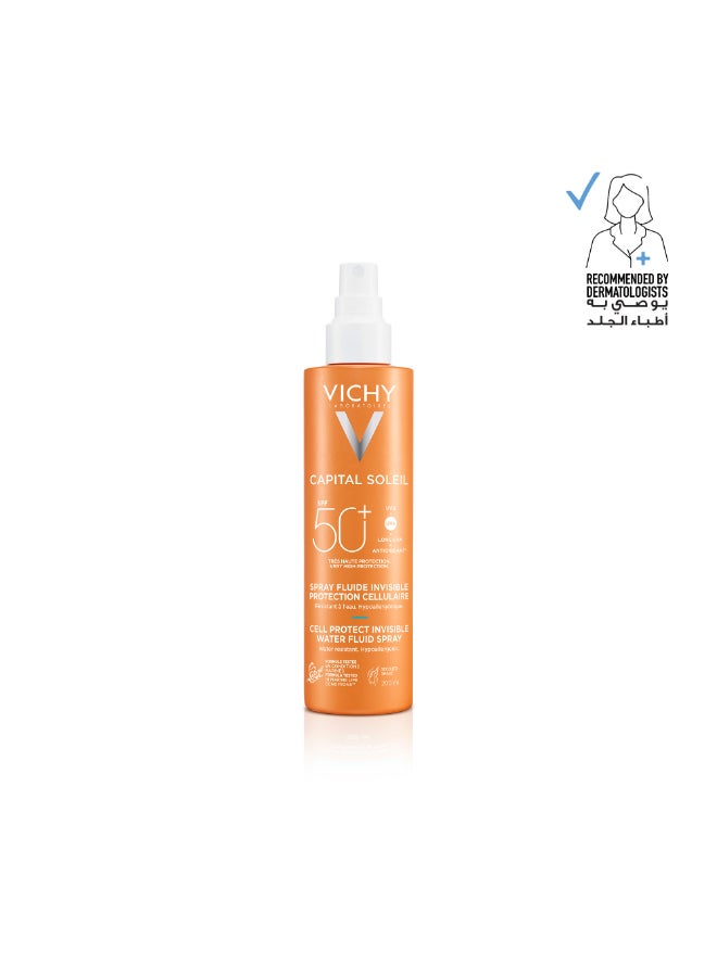 Capital Soleil Invisible Fluid Sunscreen Spray SPF50+ for Face and Body 200ml
