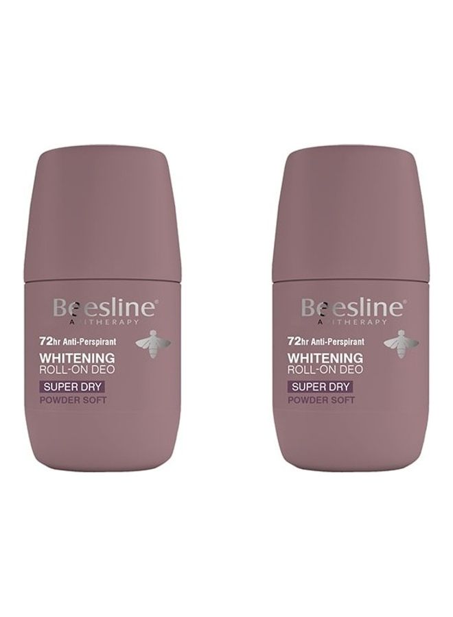 Pack of 2 Whitening Roll-On Deodorant Super Dry Powder Soft 100ml