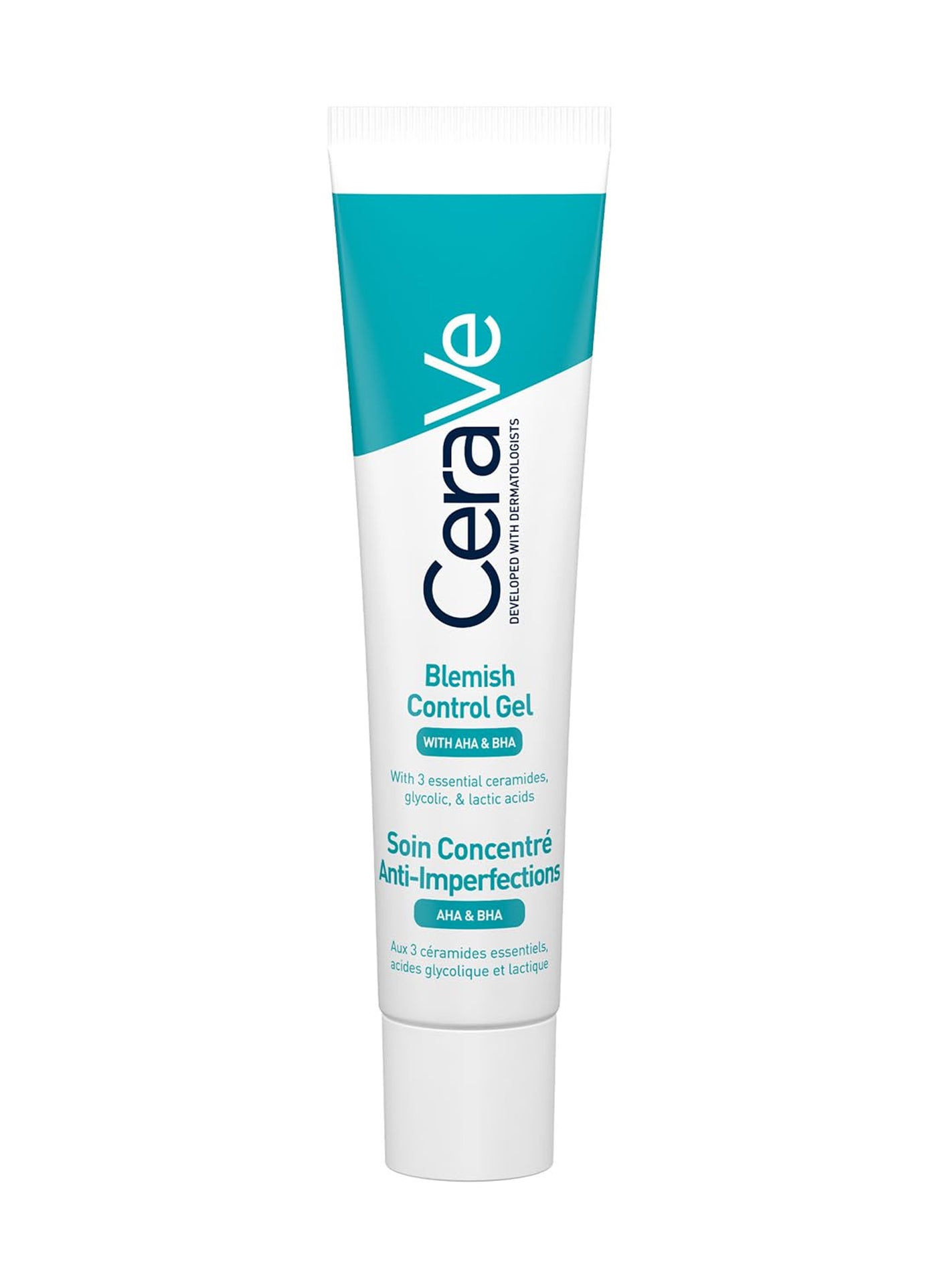 Blemish Control Gel Facial Moisturiser For Acne & Blemishes with Glycolic Acid and Lactic Acid AHA/BHA 40ml