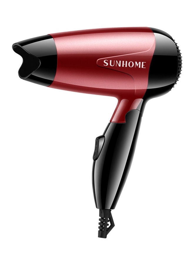 Mini Portable Hair Dryer 1200W Travel Friendly 2 Speed Settings Foldable Lightweight Red