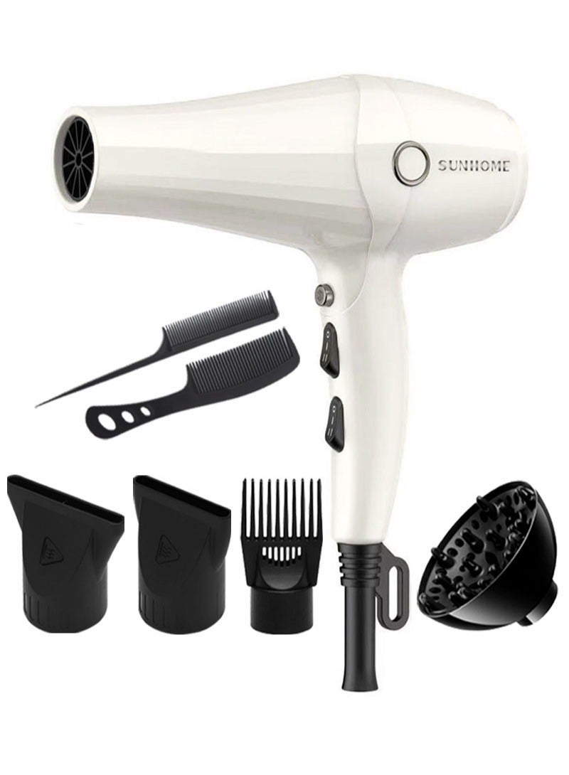 7-Piece Professional Hair Dryer Set 2500W White