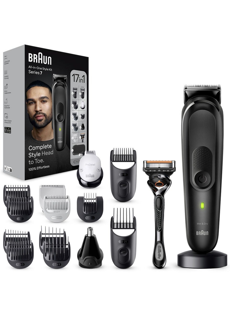 MGK 7490 – 17-in-1 Style Kit 7 beard, body, hair with ProBlade Razor. Black