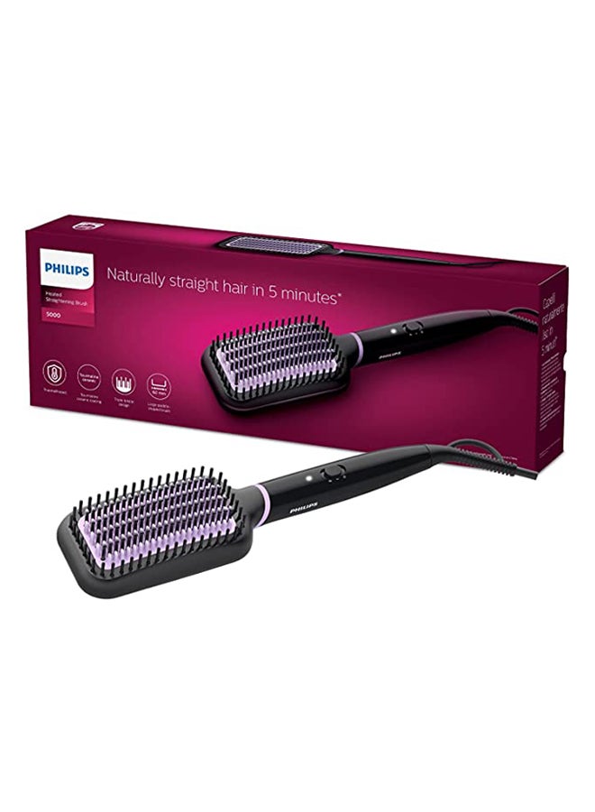 International Version StyleCare Essential Heated Straightening Brush With 2 PIN BHH880/00 Black/Purple Black/Purple