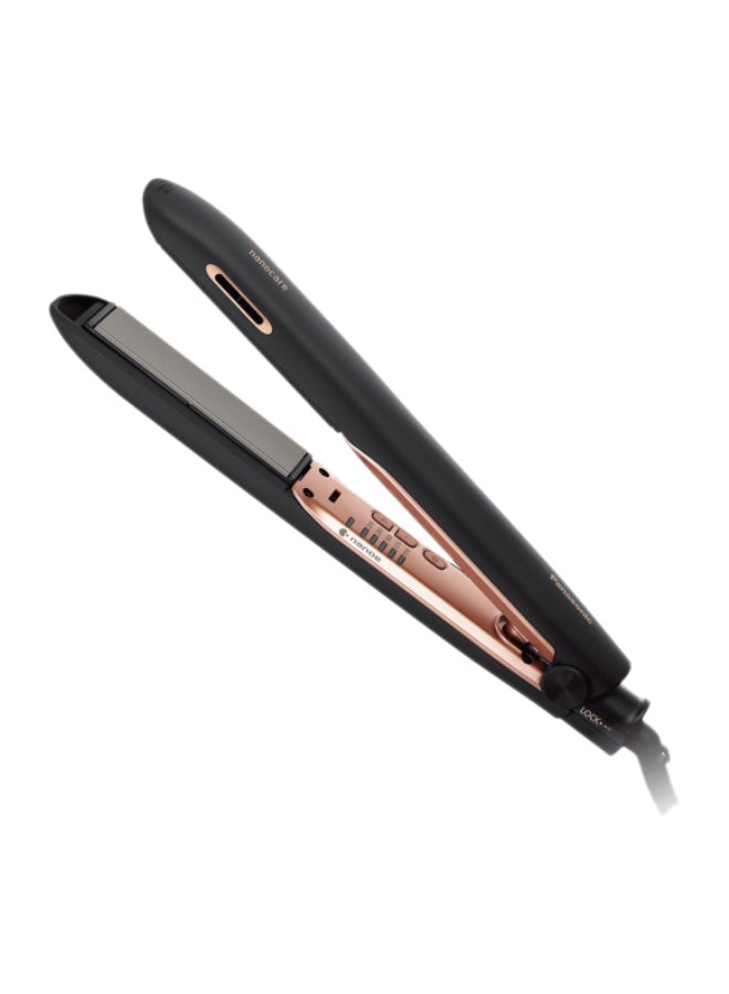 Nanoe Hair Straightener For Improved Shine And Minimized Damage, One Size, Eh-Hs99 Black/RoseGold