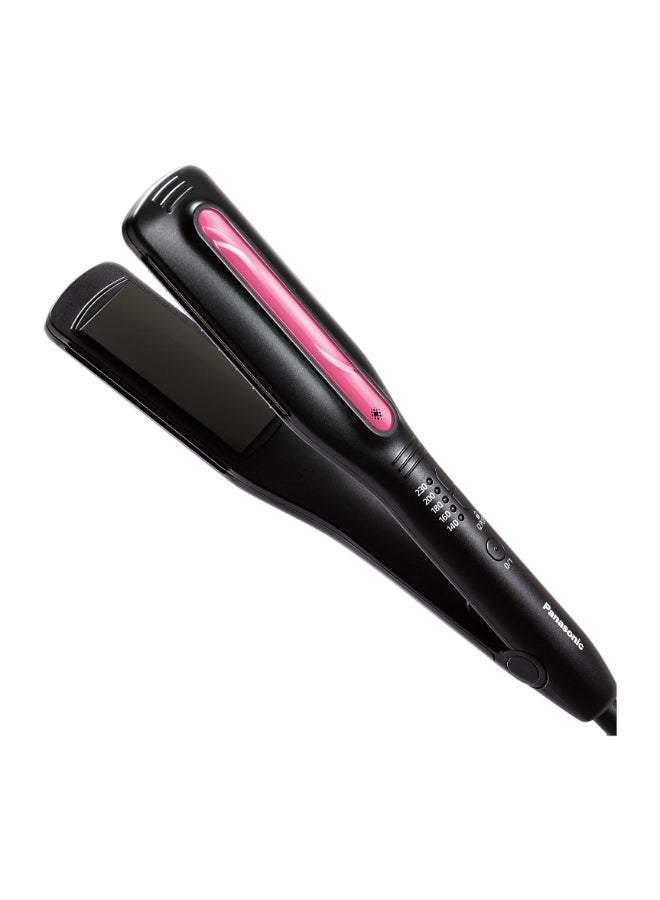 Ceramic Hair Straightener Wide Plate Speedy Straightening, Eh-Hs42 Black/Pink