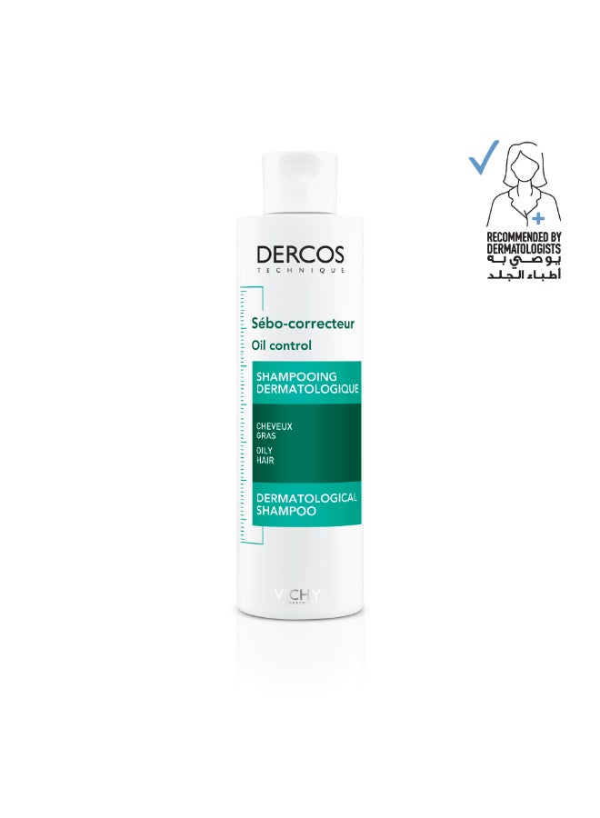 Dercos Oil Correct Shampoo For Oily Hair White 200ml