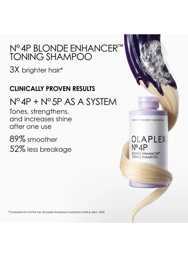 2-Pieces No.4P Blonde Enhancer Toning Shampoo Lavender And No.5P Blonde Enhancer Toning Conditioner Set Lavender 500ml - image 2