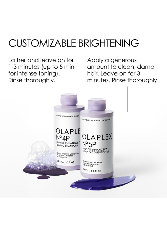 2-Pieces No.4P Blonde Enhancer Toning Shampoo Lavender And No.5P Blonde Enhancer Toning Conditioner Set Lavender 500ml - image 4