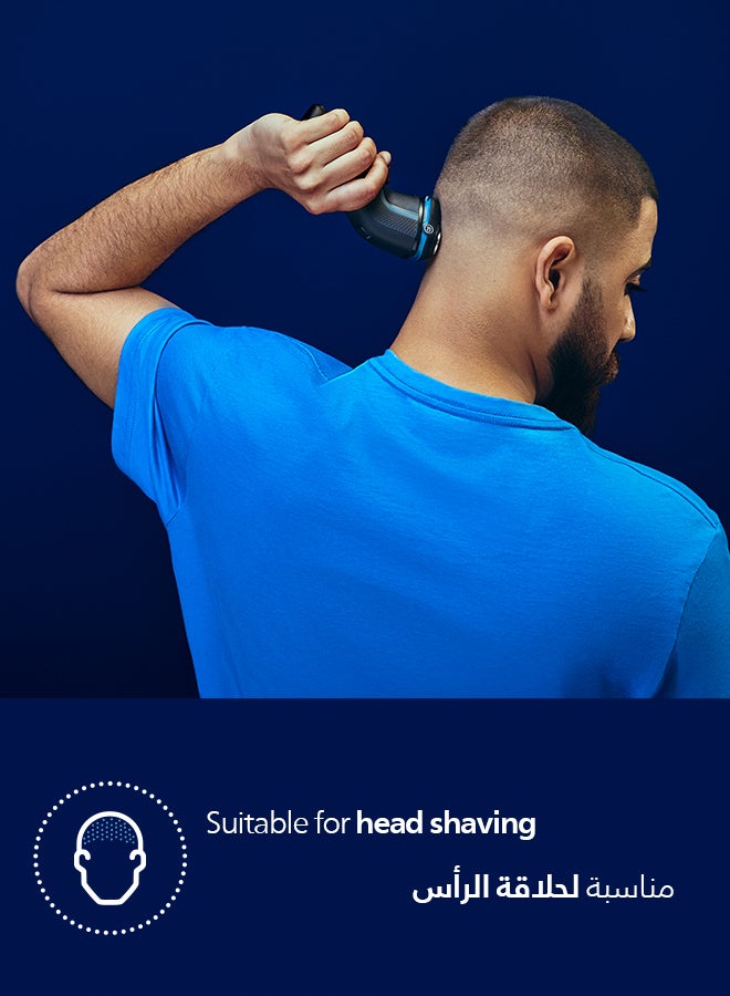 Face & Head Shaver S3144/00 | Wet & Dry Use | Smooth, Comfortable Shave with SkinProtect Tech | 5D Pivot & Flex Heads, PowerCut Blades | 60 min Cordless Use | Pop-Up Trimmer Arabic Philips Face & Head Shaver S3144/00 | Wet & Dry Use | Smooth, Comfortable Shave with SkinProtect Tech | 5D Pivot & Flex Heads, PowerCut Blades | 60 min Cordless Use | Pop-Up Trimmer Black - image 4
