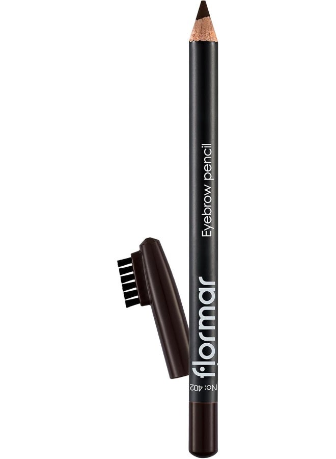 Eyebrow Pencil with Brush Cap – 402 Brown – Soft Tip Natural Definition, Long-Lasting Wear, Plant Oil Enriched Formula, Easy Brow Shaping 402-BROWN - image 3