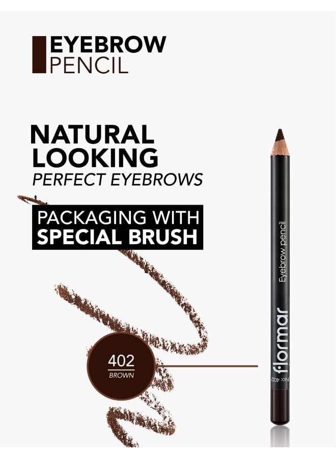 Eyebrow Pencil with Brush Cap – 402 Brown – Soft Tip Natural Definition, Long-Lasting Wear, Plant Oil Enriched Formula, Easy Brow Shaping 402-BROWN - image 6