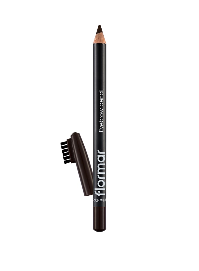 Eyebrow Pencil with Brush Cap – 402 Brown – Soft Tip Natural Definition, Long-Lasting Wear, Plant Oil Enriched Formula, Easy Brow Shaping 402-BROWN