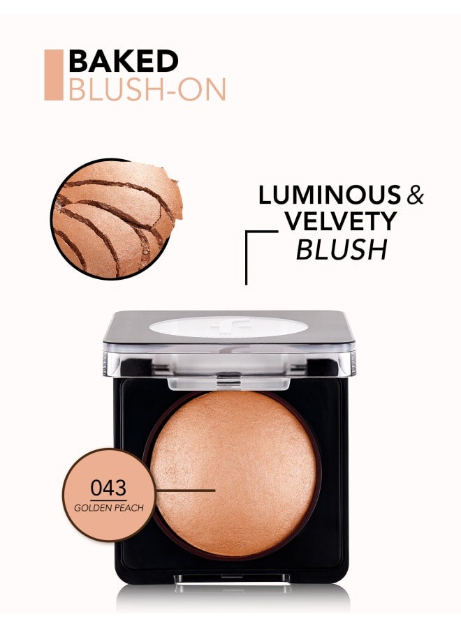 Baked Blush On – 043 Golden Peach – Buildable, Blendable, Radiant Finish, Soft, Matte Finish 043-GOLDEN PEACH - image 5