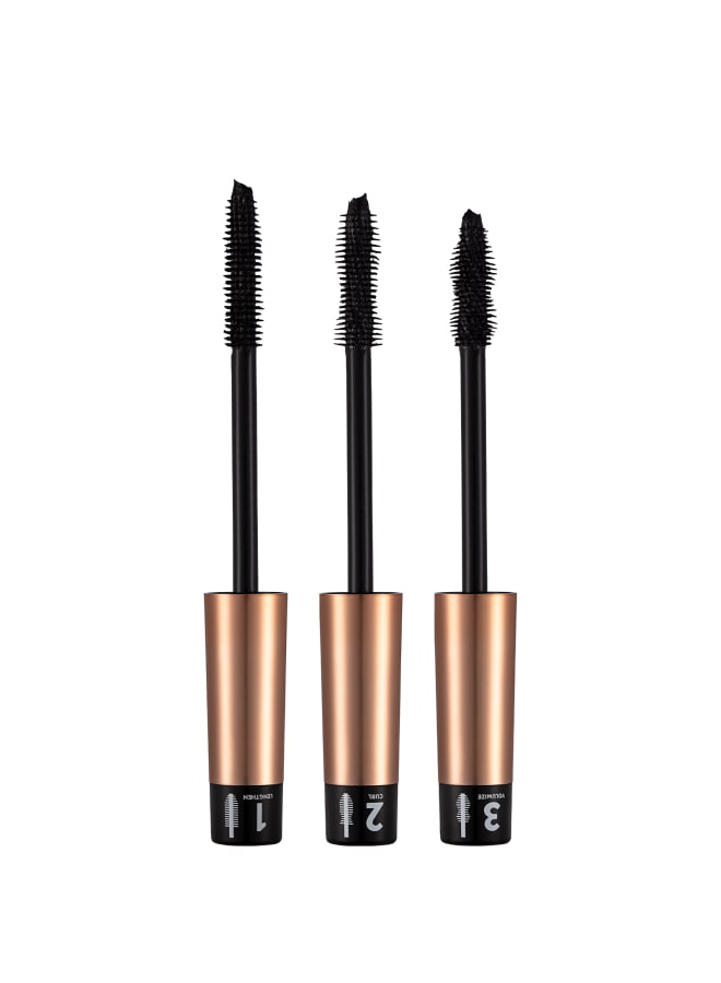 Triple Action Mascara – Length Volume & Curl Boost, Buildable Lash Impact, Smudge-Resistant All-Day Wear 001-RIPLE ACTION MAS - image 2
