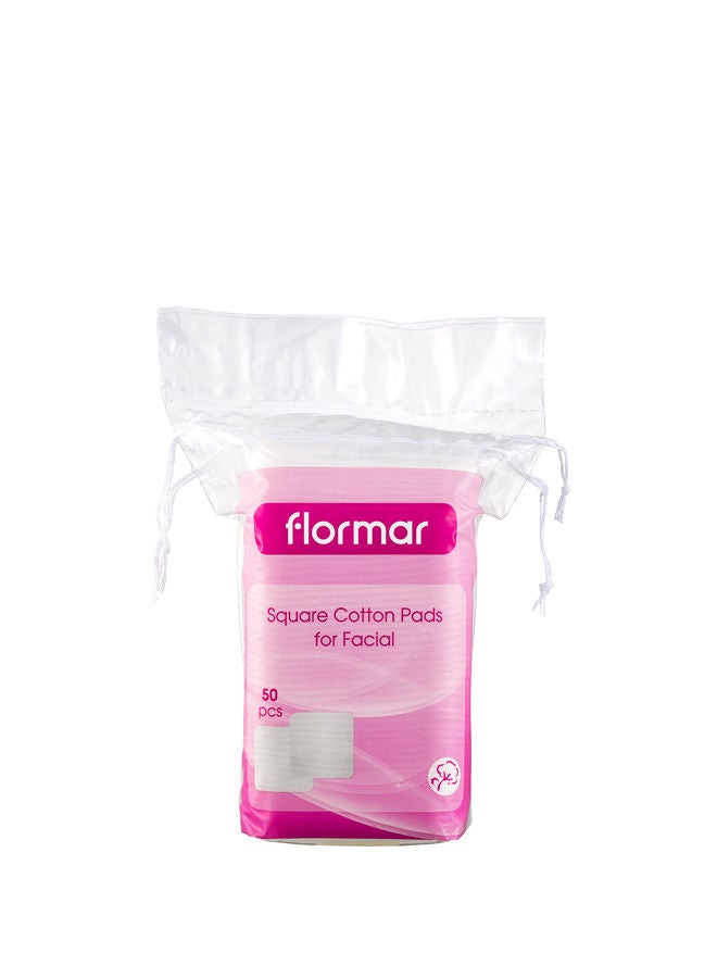 50 Pcs Square Cotton Pads For Facial White 51grams