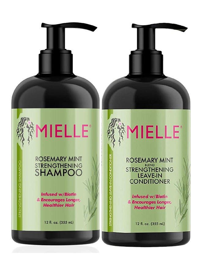 Rosemary Mint Hair Strengthening Set - Shampoo And Conditioner 355ml 710ml