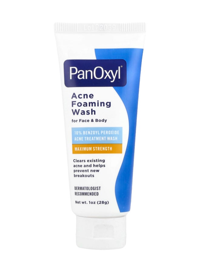 Acne Foaming Wash, For Face & Body, Maximum Strength, 1 Oz Packaging May Vary White 28grams - image 3