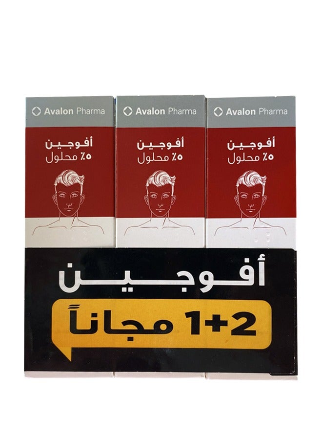 Avogain 5% Minoxidil Solution 50 Ml 3 Month Supply 3 Pack 15x10x2ml