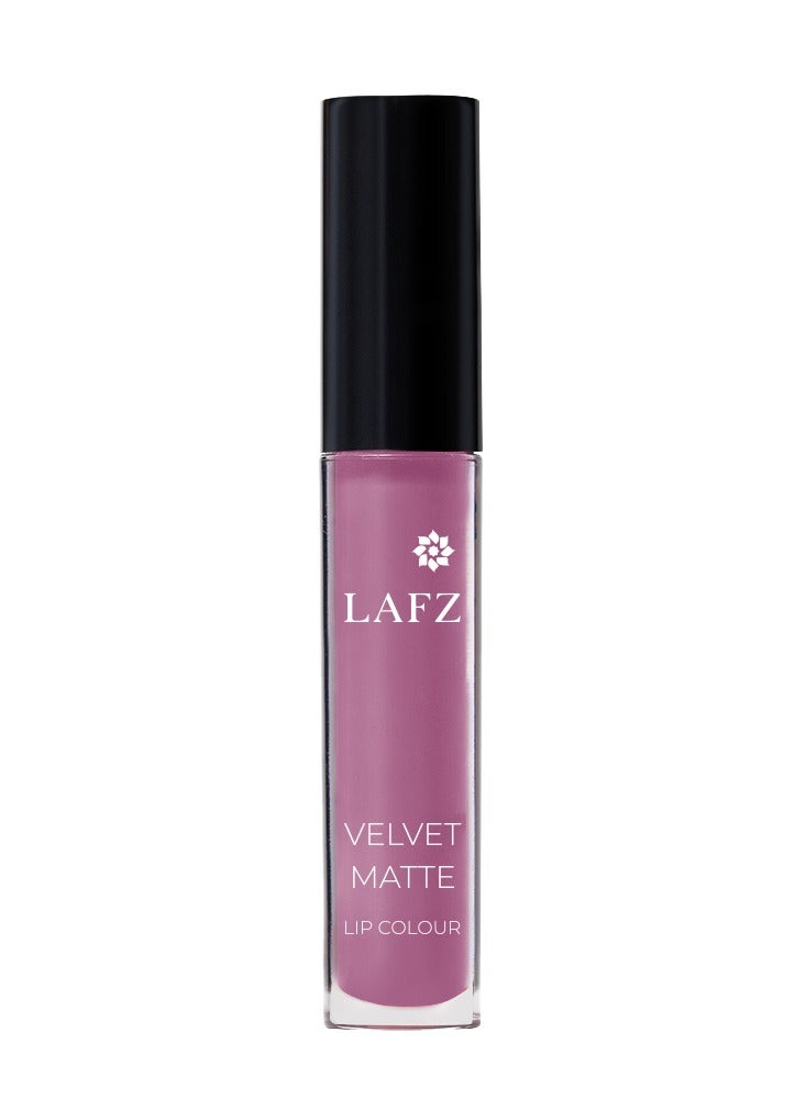 Lafz Transfer Proof & Smudge Proof Velvet Matte Lip Colour - Full Coverage, Up To 12 Hours Stay, Halal & Vegan, 5.5 ml (Luscious Lilac) Luscious Lilac
