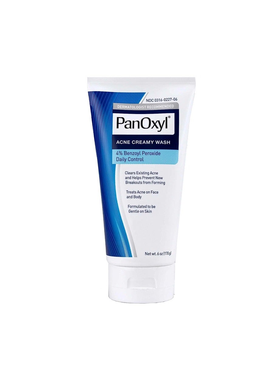 Acne Creamy Wash, 4% Benzoyl Peroxide 170grams