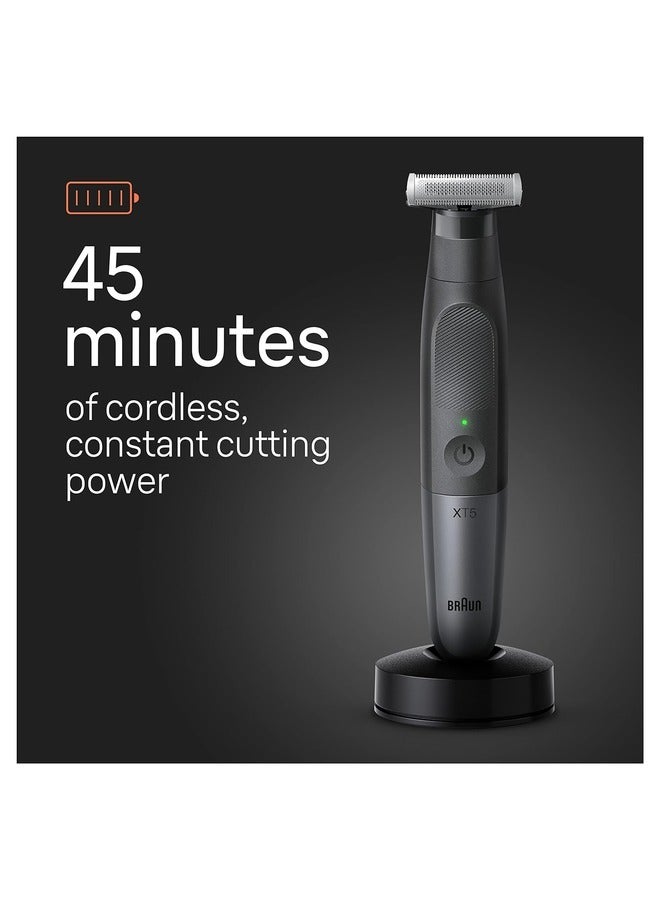 XT5300 hybrid trimmer Face & body with 4D-flex blade, waterproof, 6 combs, pouch, charging stand black/silver - image 5