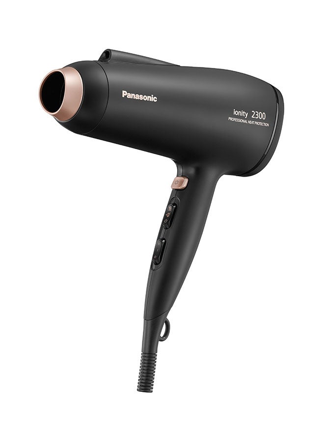 2300W Ionic Hair Dryer With Powerful Airflow, 6 Airflow Settings, Professional Heat Protection, Concentrator Nozzle And Diffuser - Eh-Ne86-K685 Black