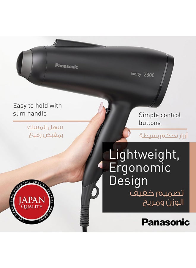 2300W Ionic Hair Dryer With Powerful Airflow, 6 Airflow Settings, Heat Protection And Concentrator Nozzle - Eh-Ne85-K685 Black - image 3