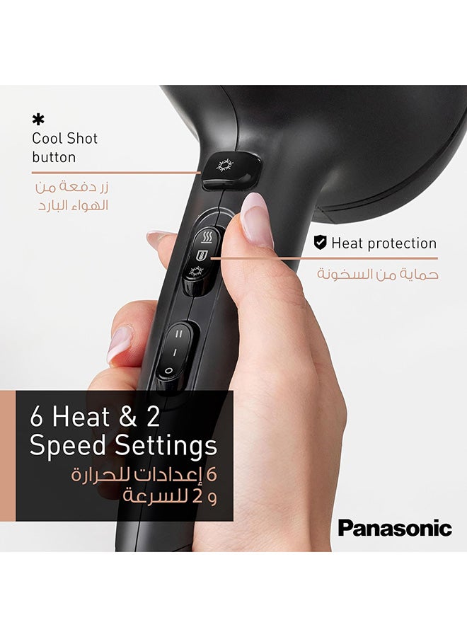 2300W Ionic Hair Dryer With Powerful Airflow, 6 Airflow Settings, Heat Protection And Concentrator Nozzle - Eh-Ne85-K685 Black - image 4
