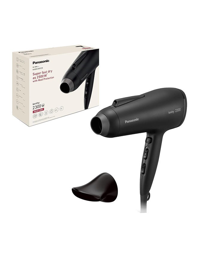 2300W Ionic Hair Dryer With Powerful Airflow, 6 Airflow Settings, Heat Protection And Concentrator Nozzle - Eh-Ne85-K685 Black