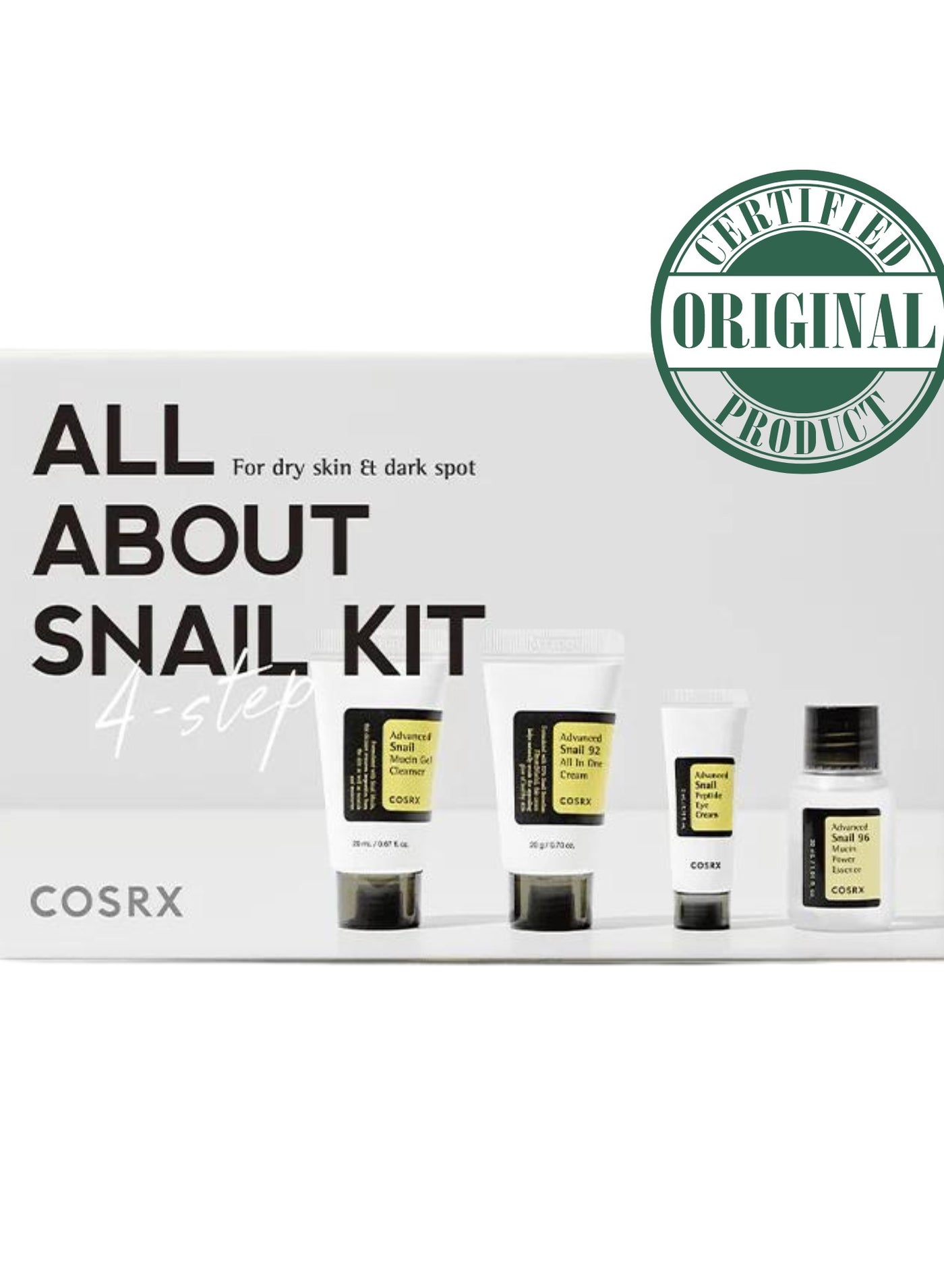 All About Snail Kit 4-Step Beloved Skincare Essentials Infused With Snail Mucin For Perfectly Repairing, Moisturizing, And Soothing Skin 75ml