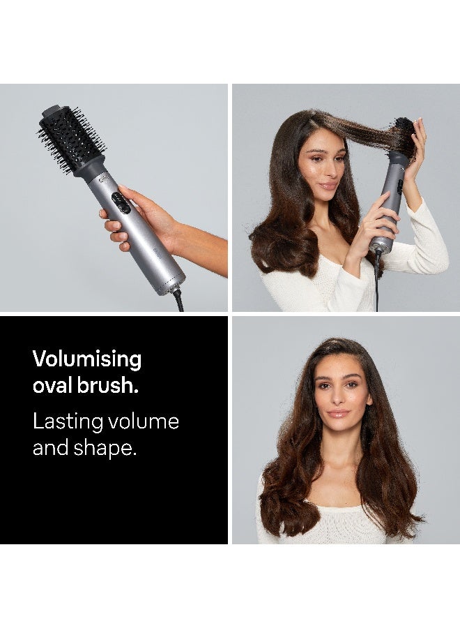 Air Styler, 1000W, Ionic Hair Dryer with Paddle Brush & Drying Nozzle, Volumizing, Straightening & Smoothing, Lightweight, 3 Styling Modes - BRAS430SDE Ionic Grey - image 4