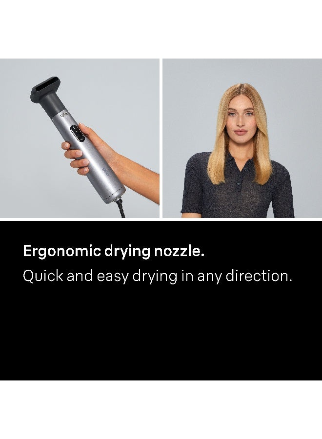 Air Styler, 1000W, Ionic Hair Dryer with Paddle Brush & Drying Nozzle, Volumizing, Straightening & Smoothing, Lightweight, 3 Styling Modes - BRAS430SDE Ionic Grey - image 6