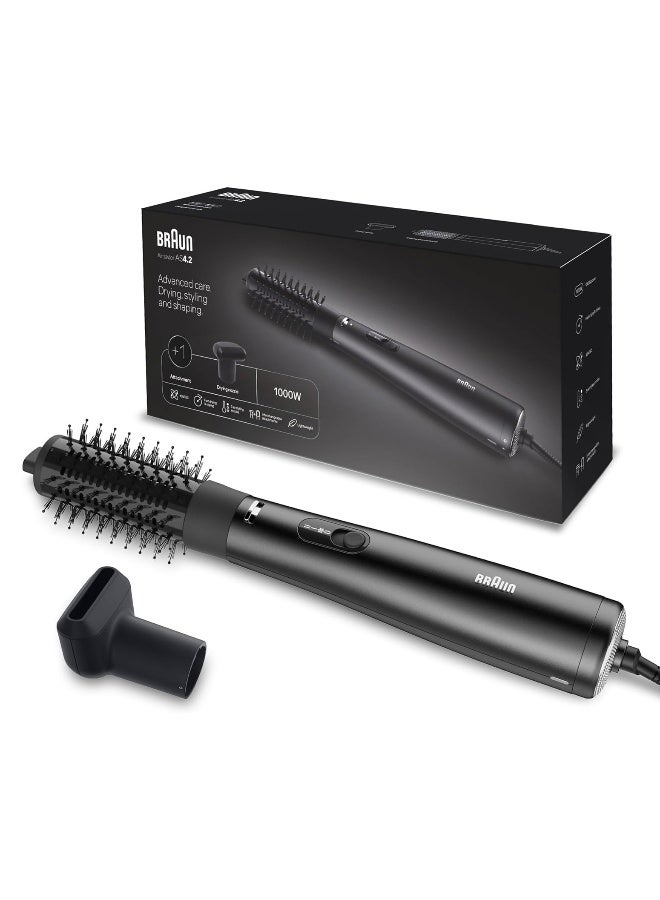 Air Styler, 1000W Ionic Hair Dryer, Volumizing Brush with Drying Nozzle, Fast Drying, Styling & Shaping, Lightweight, Frizz Control - BRAS420SDE Ionic Black