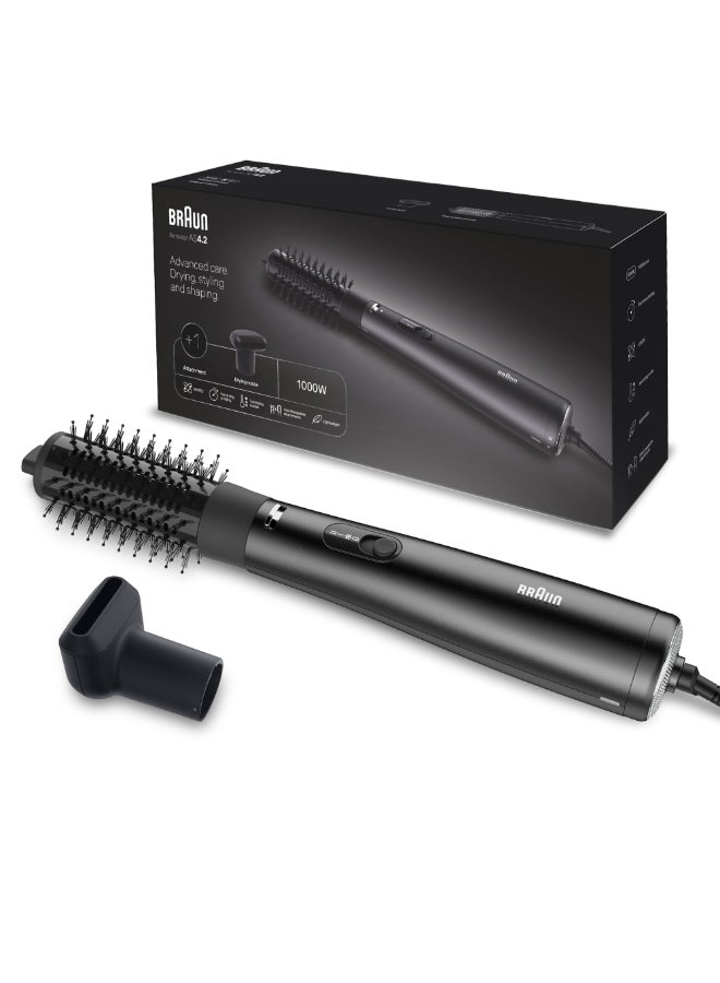 Air Styler, 1000W Ionic Hair Dryer, Volumizing Brush with Drying Nozzle, Fast Drying, Styling & Shaping, Lightweight, Frizz Control - BRAS420SDE Ionic Black