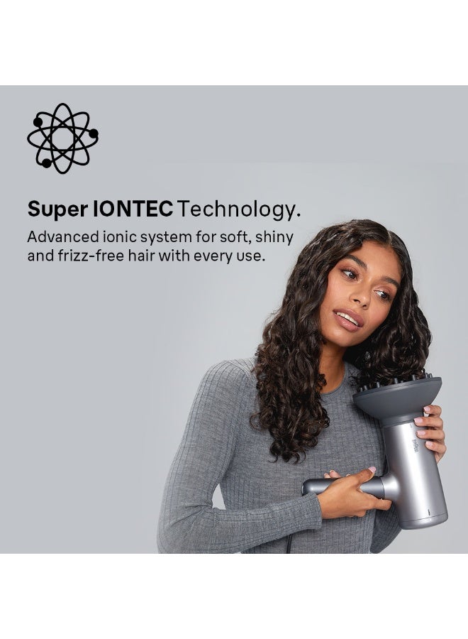 Hair Dryer Hd4.3 Ultimate Performance, Styling, Shine And Care, Htdc Motor, 2200 Watts, Electronic Touch Control Electro Grey - image 2