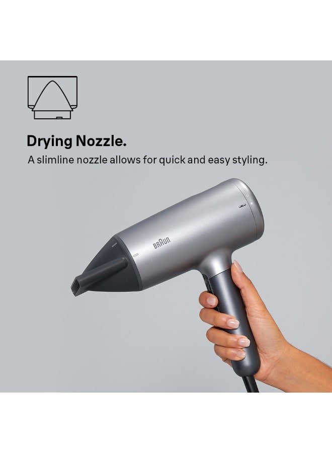 Hair Dryer Hd4.3 Ultimate Performance, Styling, Shine And Care, Htdc Motor, 2200 Watts, Electronic Touch Control Electro Grey - image 4
