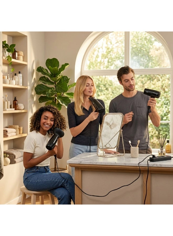 Hair Dryer, 2200W Ionic Hair Dryer, Drying Nozzle, Curl Diffuser, Fast Drying, 3 Heat Modes, Cool Shot, Lightweight, Anti-Frizz Shine -  BRHD225SDE Ion Black - image 10