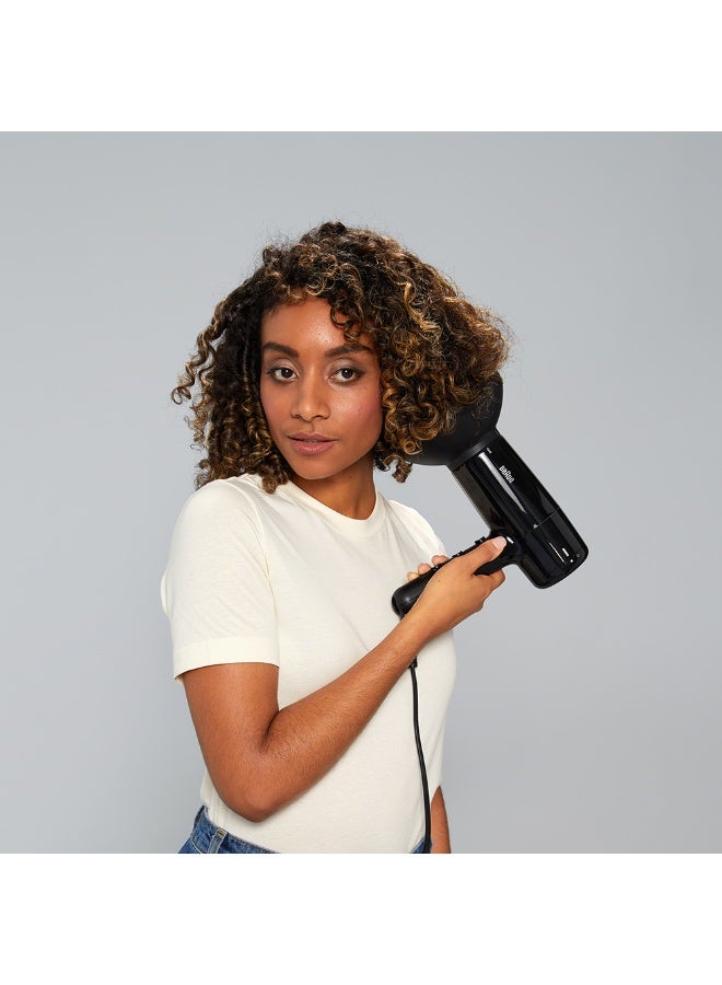 Hair Dryer, 2200W Ionic Hair Dryer, Drying Nozzle, Curl Diffuser, Fast Drying, 3 Heat Modes, Cool Shot, Lightweight, Anti-Frizz Shine -  BRHD225SDE Ion Black - image 3