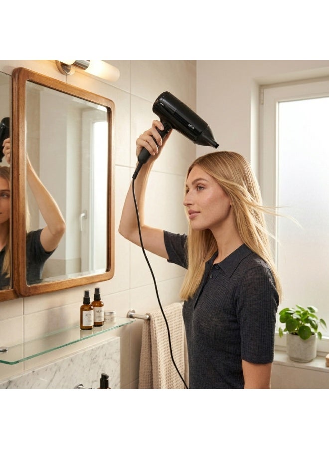 Hair Dryer, 2200W Ionic Hair Dryer, Drying Nozzle, Curl Diffuser, Fast Drying, 3 Heat Modes, Cool Shot, Lightweight, Anti-Frizz Shine -  BRHD225SDE Ion Black - image 8