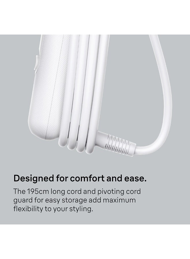 Hair Dryer with 2100W Power, 3 Heat Modes, Fast Drying, Drying Nozzle, Filter Clean Indicator, Lightweight Design, 195cm Cord - BRHD210SDE Conc White - image 10