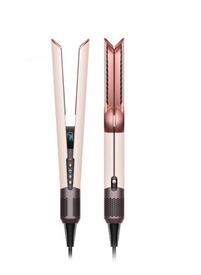 Airstrait Hair Straightener Ceramic Pink/Rose Gold HT01, Wet To Dry Straightening With Air, LCD Screen, Lock Feature, Auto-Pause, 1600W Ceramic Pink/ Rose Gold