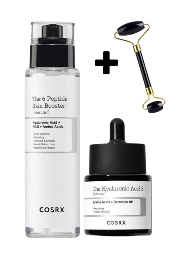 Combo Hydrating & Skin Barrier Booster - The 6 Peptide Skin Booster - The Hyaluronic Acid 3 Serum - Enhance Skin Concerns Certified & Original 170ml