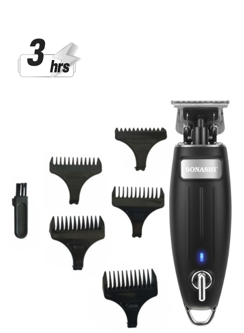 Rechargeable Hair Clipper With TType Cutter Blade HighSpeed Motor With 3 Hours Continuous Working  Portable  Cordless Sharp And Durable For Men  SHC-1054 Black