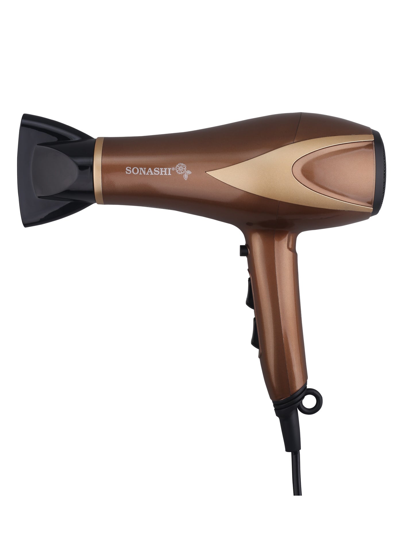 Hair Dryer  Cold And Hot Wind DC Motor  2 Speed And Heat Settings With Overheat Protection Featured With Cool Shot Function And HangUp Hook Fast Hair Dryer With Ionic Conditioning  SHD-5006 Brown/Gold - image 2